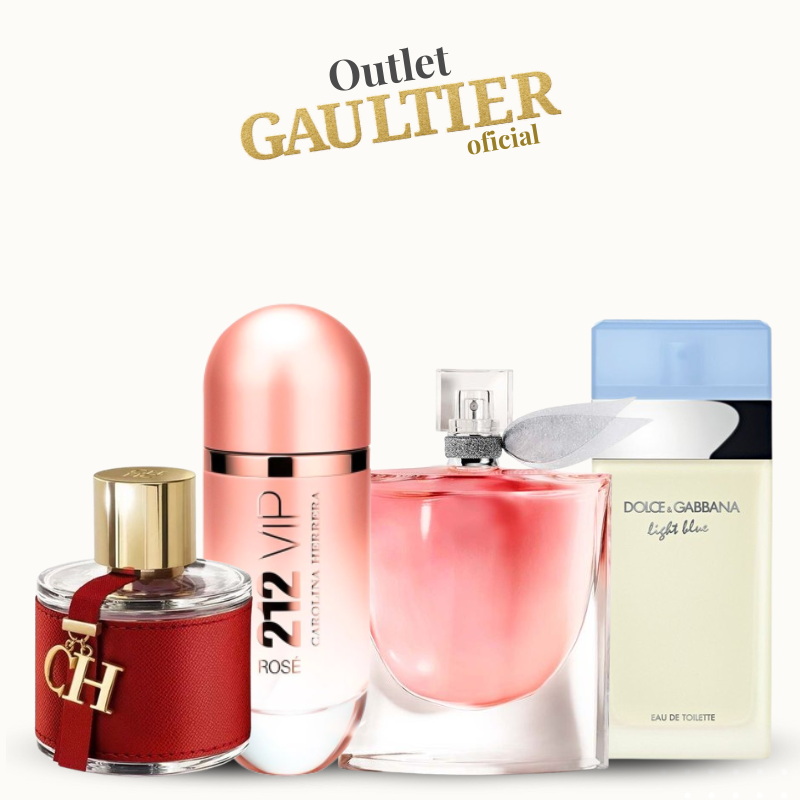 Combo ESPECIAL 4 Perfumes - 212 VIP Rosé, La vi est belle, Light Blue e Carolina Herrera CH- 100ML