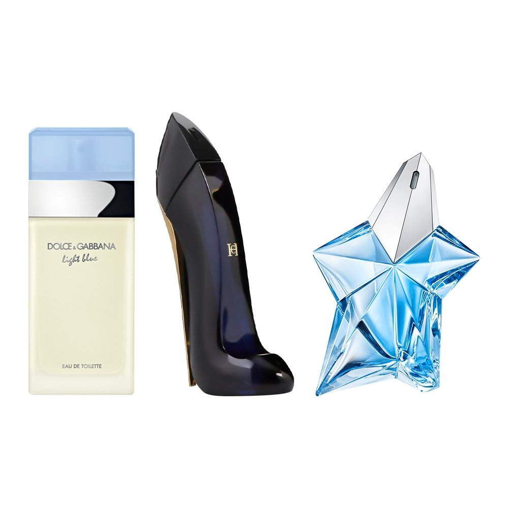 Combo de 3 Perfumes Femininos - Light Blue, Good Girl e Angel  -  100ml